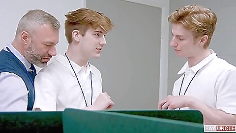 Two horny guys with a sexy body and dildo
