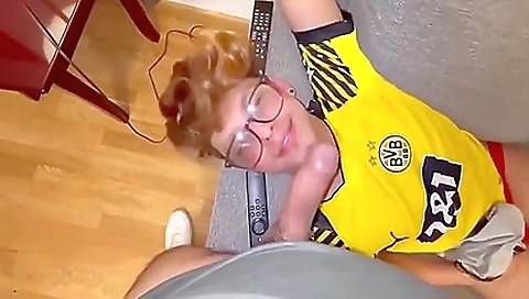 Shaky redhead girl gets fucked by a huge cock